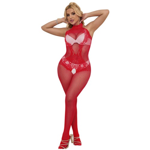 Subblime High Neck Fishnet Bodystocking for Special Occasions