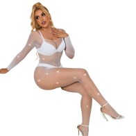 Subblime - 952396 Bodystocking De Rejilla Con Diamantes | Elegancia Elevada