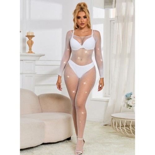 Subblime - 952396 Bodystocking De Rejilla Con Diamantes | Elegancia Elevada