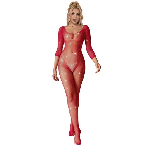 Subblime Long Sleeve Diamond Fishnet Bodystocking