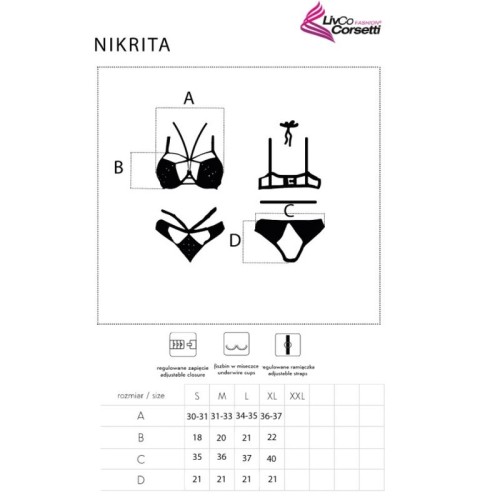 Livco Corsetti Fashion Nikrita Black Bra + Panties XL