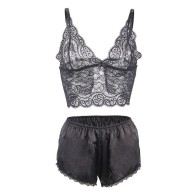 Subblime 953911 Set 3 Piezas Encaje Y Saten Negro S/M