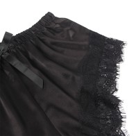 Subblime 953942 Satin and Lace Sexy Pajamas Black L/XL