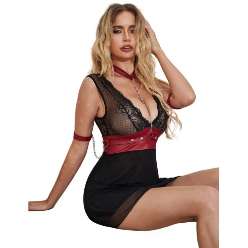 Subblime - 954420 Vestido Bondage De Encaje Negro S/M