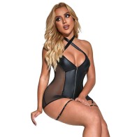 Subblime Vestido Sexy De Rejilla Cuero Para Lucir Irresistible