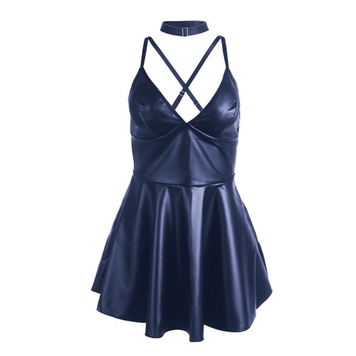 Subblime 955427 Leather Strapped Dress Blue L/XL