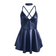 Subblime 955427 Leather Strapped Dress Blue L/XL