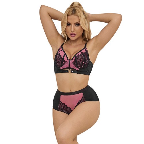 Sublime Charcoal Mesh Push-Up Bra Set
