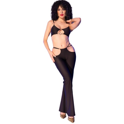 Chilirose CR 4851 Black Top and Leggings Set