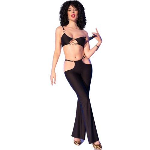 Chilirose Elegant Black Top and Leggings Set