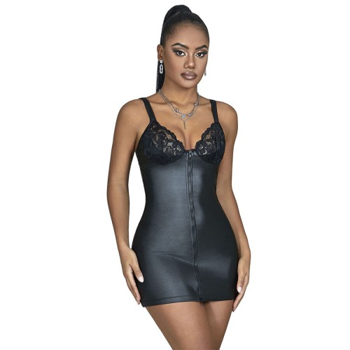 Subblime Black PU Leather Zipper Dress for Bold Women