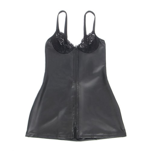 Subblime Black PU Leather Zipper Dress for Bold Women