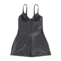 Subblime Black PU Leather Zipper Dress for Bold Women