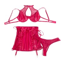 Sublime Red Faux Leather Garter Set - Ignite Your Passion