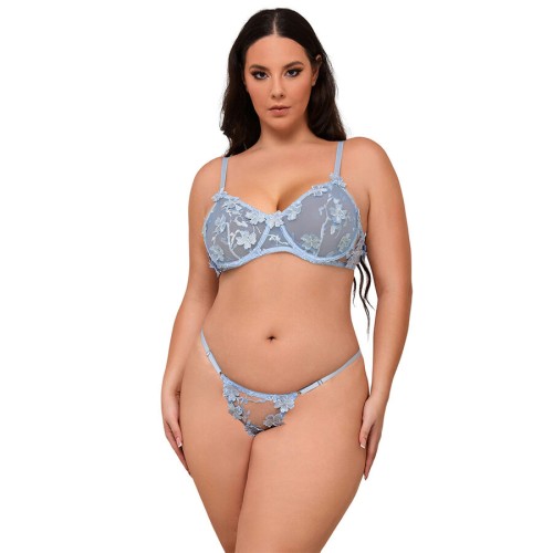Subblime Floral Embroidery Bra Set for Feminine Elegance