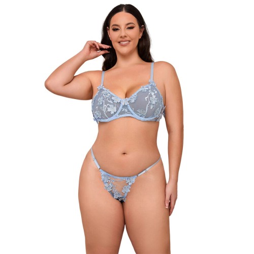 Subblime Floral Embroidery Bra Set for Feminine Elegance