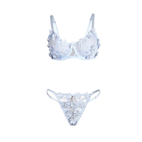 Subblime Floral Embroidery Bra Set for Feminine Elegance