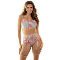 Subblime Conjunto Sujetador Y Liguero Floral Para Seducción Elegante