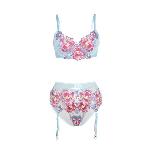 Subblime Conjunto Sujetador Y Liguero Floral Para Seducción Elegante