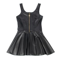 Black Leather Heart Zip Dress L/XL SEXY