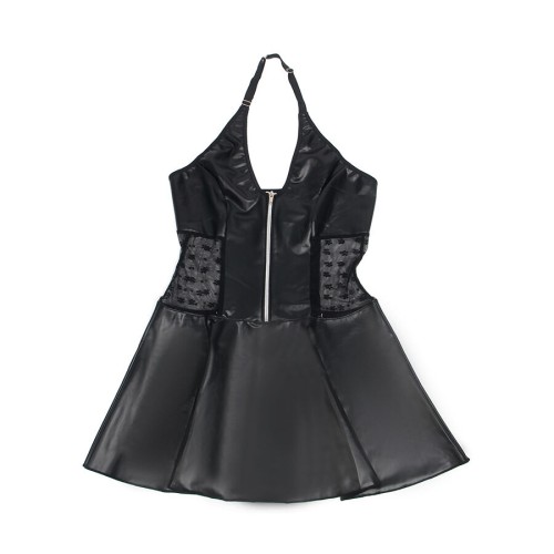 Subblime Leather Dress with Lace - Bold Elegance