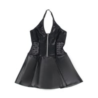 Subblime Leather Dress with Lace - Bold Elegance