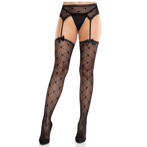 Leg Avenue Heart Garter Stockings