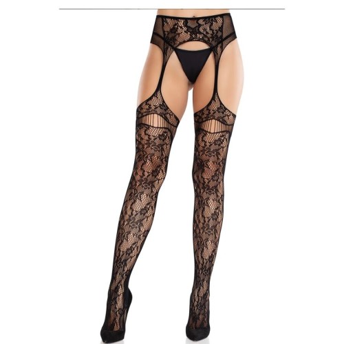 Leg Avenue Medias De Encaje Con Ligas - Seducción Elegante