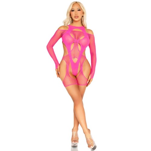 Leg Avenue Fishnet Garter Harness Bodysuit