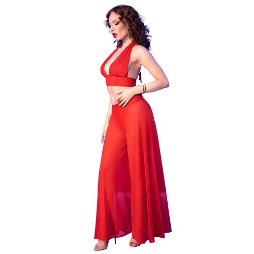 Chilirose CR 4857 Elegant Red Top and Pants Set