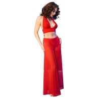 Chilirose CR 4857 Elegant Red Top and Pants Set