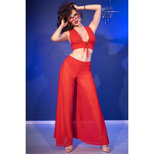 Chilirose CR 4857 Elegant Red Top and Pants Set