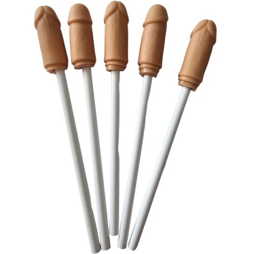 5 Lápices Divertidos Con Punta De Pene