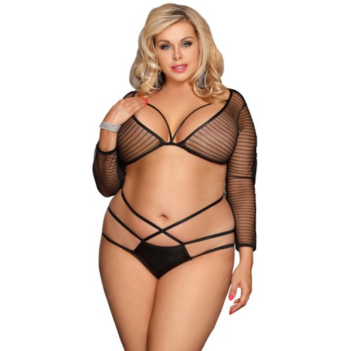 Subblime Black Top and Panties Set