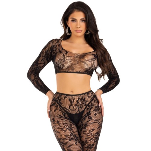 Leg Avenue Crop Top & Ankle Stockings Set - Sexy Lingerie