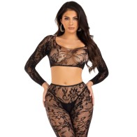 Leg Avenue Crop Top & Ankle Stockings Set - Sexy Lingerie