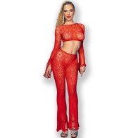 Chilirose Seamless Red Top and Pants Set