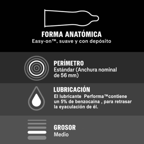 Durex Preservativos Placer Prolongado para Placer Duradero