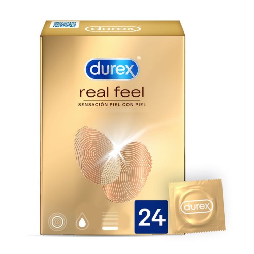 Condones Durex Real Feel - 24 Unidades para Placer Natural