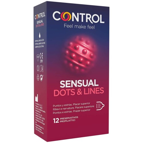 Control Sensual Dots & Lines Condoms for Enhanced Pleasure