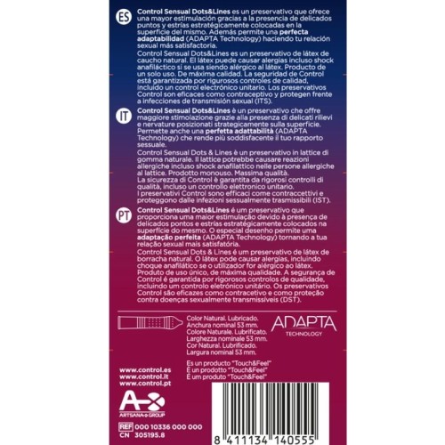 Control Sensual Dots & Lines Condoms for Enhanced Pleasure