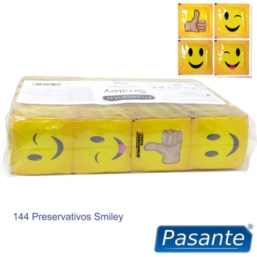 Smiley Condom Pack 144 Units for Fun Parties
