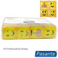 Smiley Condom Pack 144 Units for Fun Parties