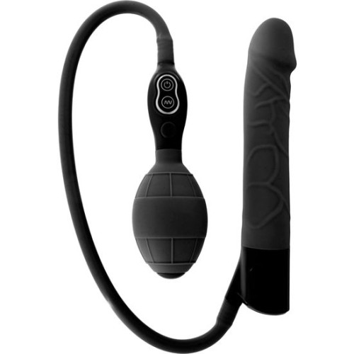Inflatable Black Vibrator with Pump