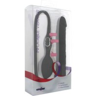 Inflatable Black Vibrator with Pump