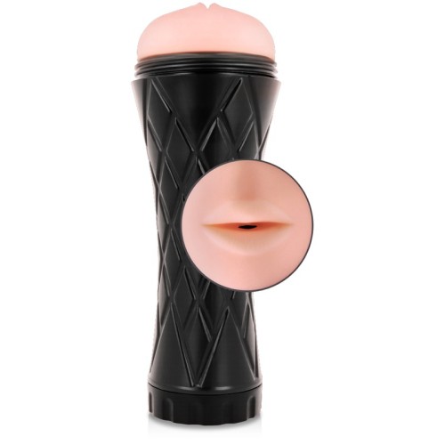Realistic Mouth Masturbator with Textured Sleeve