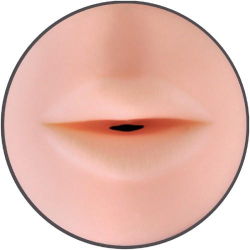 Realistic Mouth Masturbator with Textured Sleeve