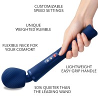 Vim Wand Rumble Rechargeable Silicone Vibrator Midnight Blue