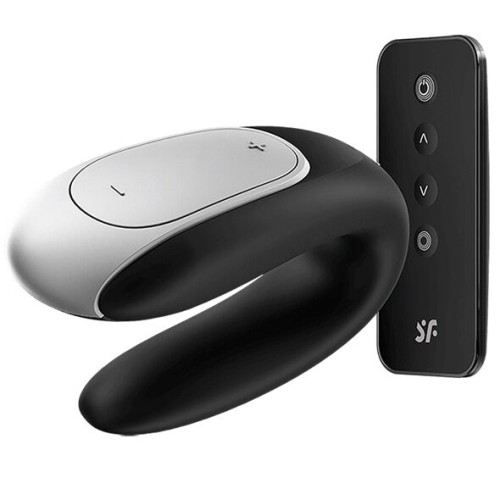 Satisfyer - Double Fun Partner Vibrador Negro para Intimidad Mejorada