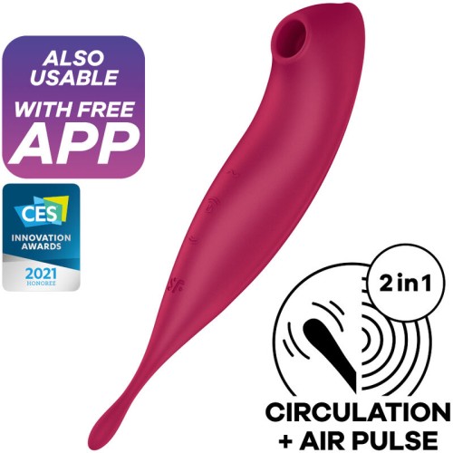 Satisfyer Twirling Pro+ Stimulator & Vibrator Red